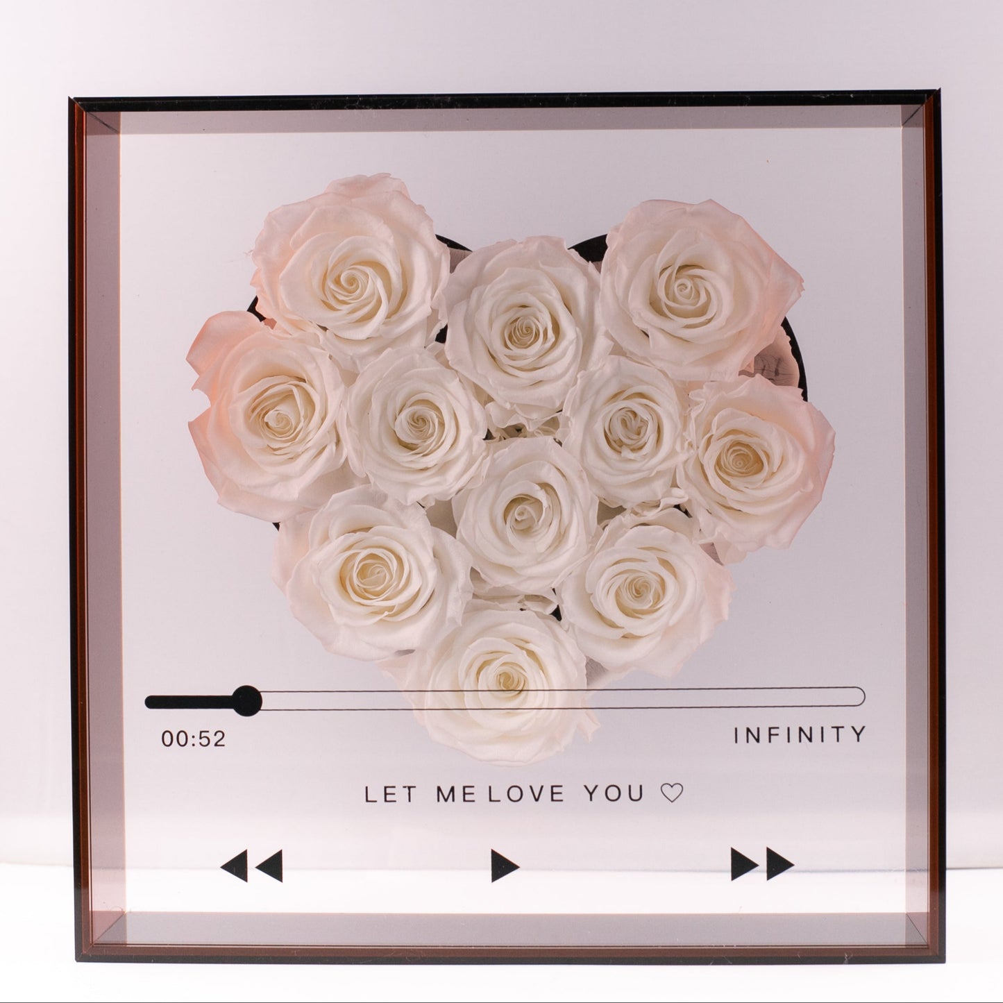 Preserved Rose Heart Box (White)