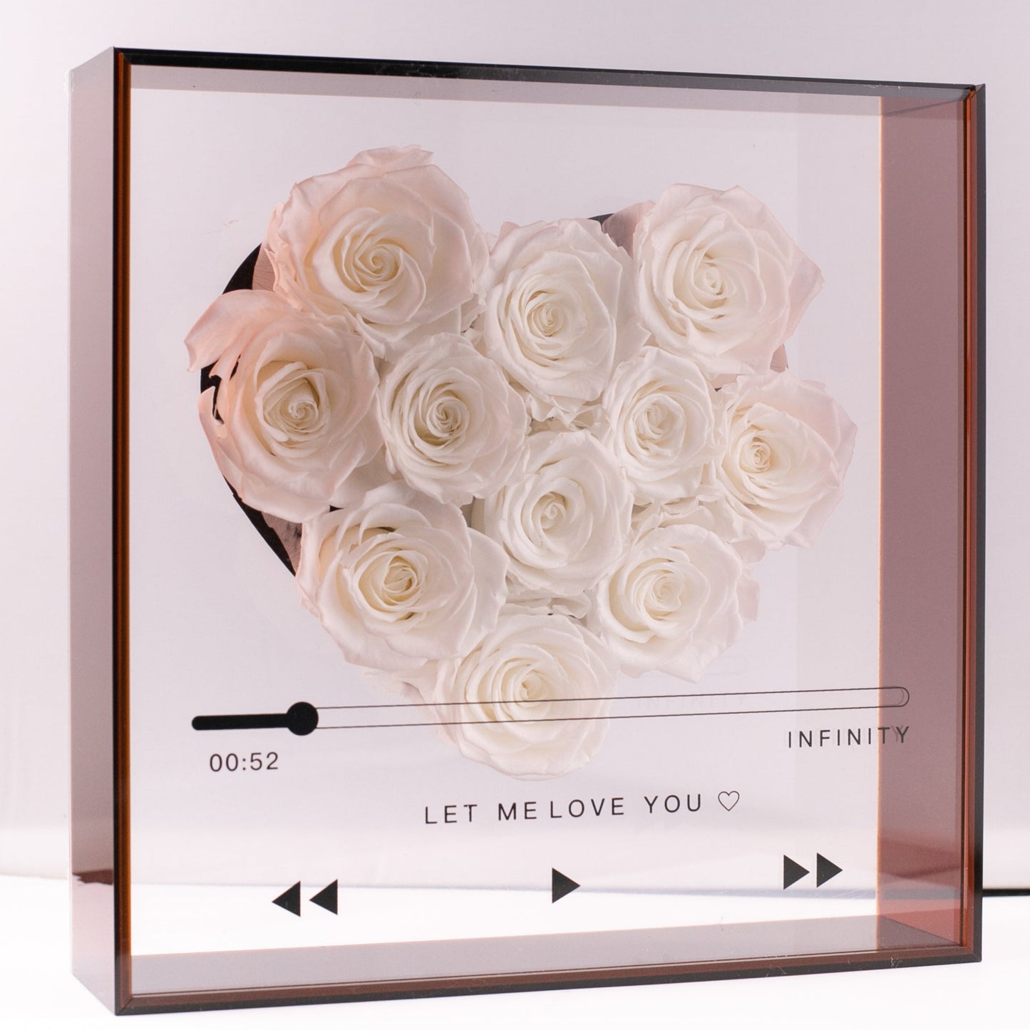 Preserved Rose Heart Box (White)