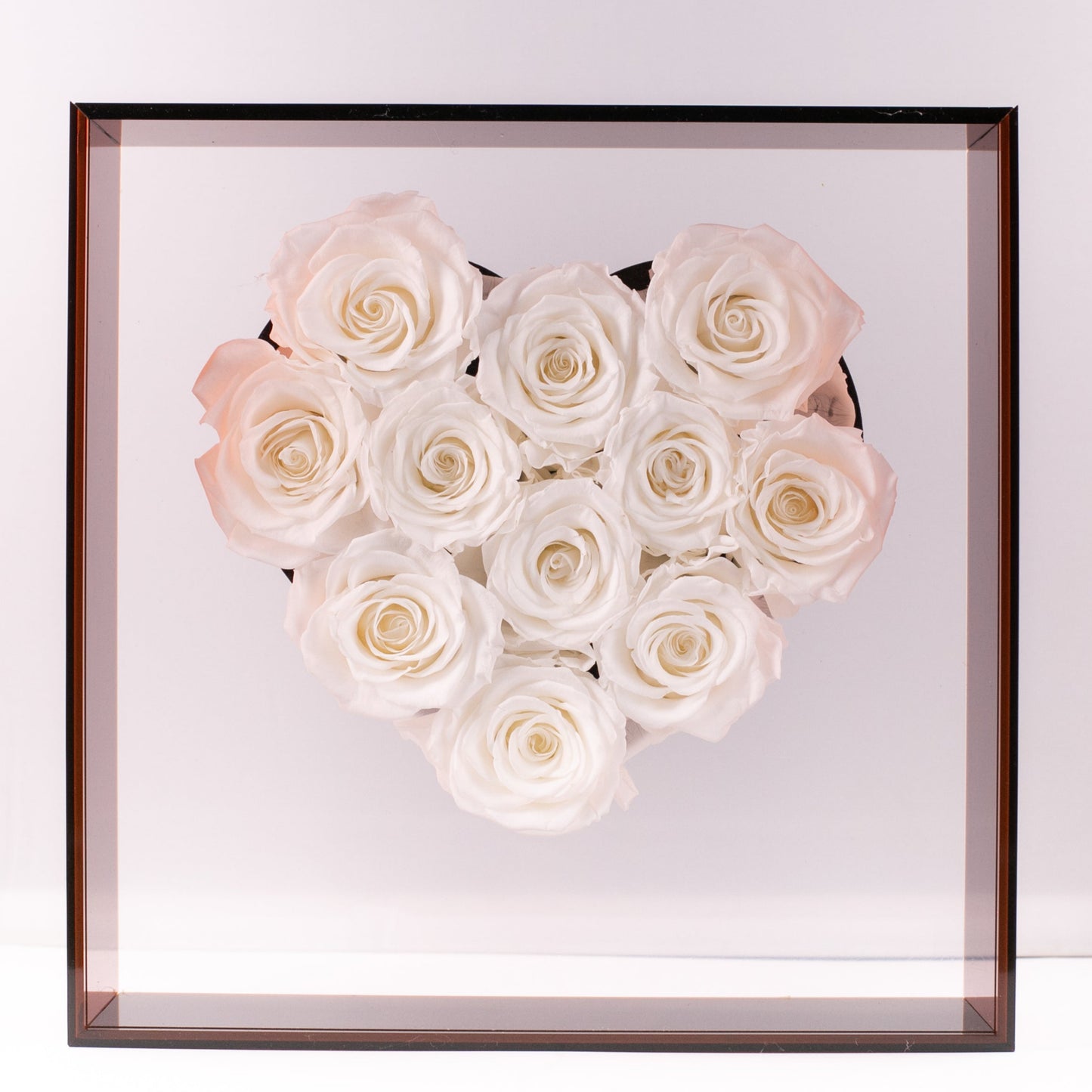 Preserved Rose Heart Box (White)