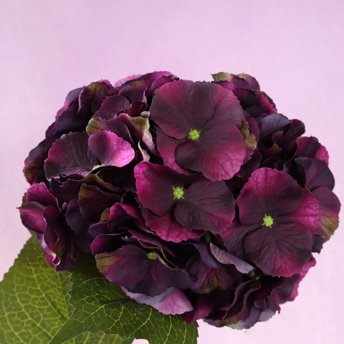 Silk Artificial Hydrangea Bigleaf Deep Plum