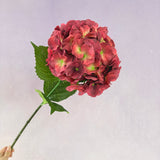 Silk Artificial Hydrangea Bigleaf Vintage Red