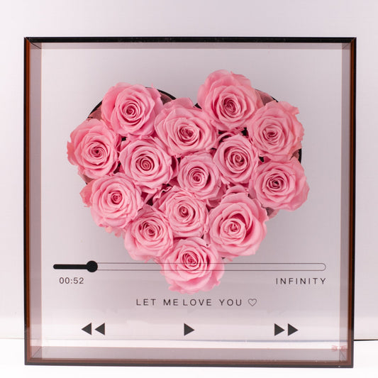 Preserved Rose Heart Box (Pink) (XL)