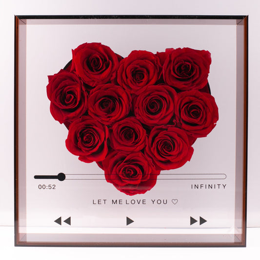Preserved Rose Heart Box (Red)