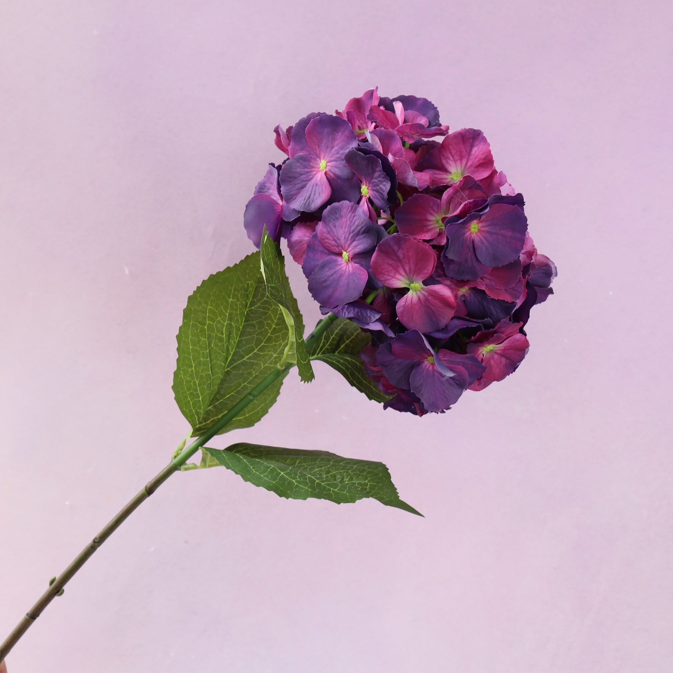 Silk Artificial Hydrangea Bigleaf Plum