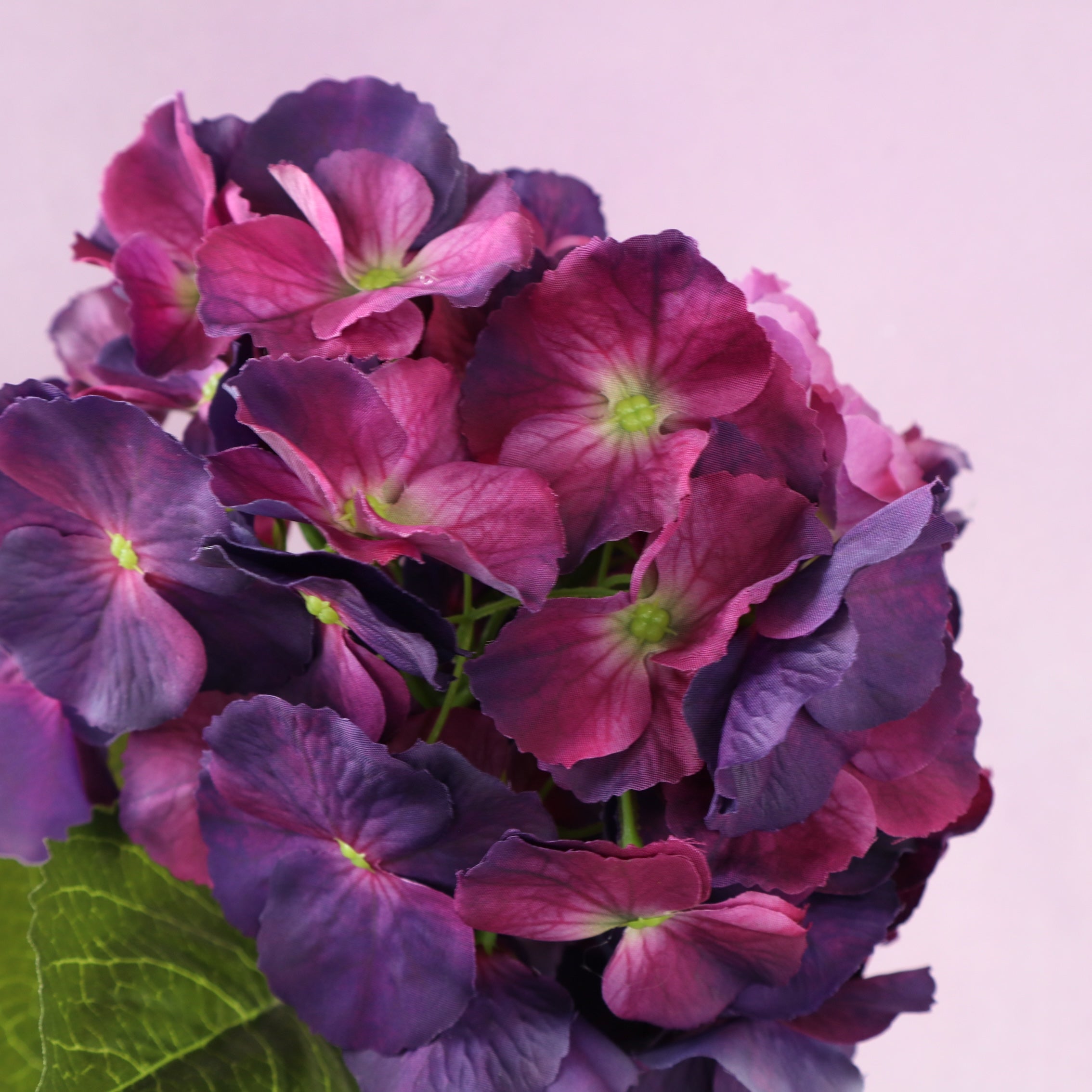Silk Artificial Hydrangea Bigleaf Plum