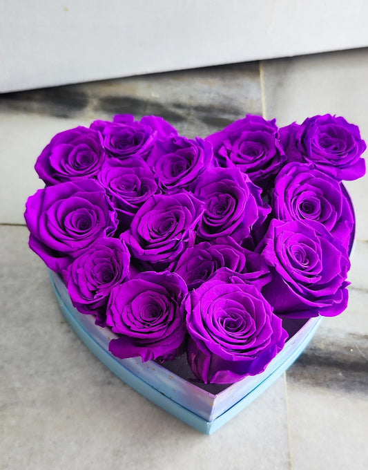Roses in a Heart Gift Box