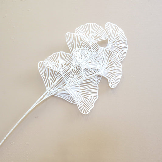 Artificial Ginkgo Leaf White