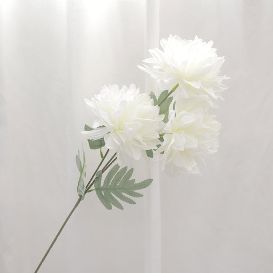 Artificial Silk Dahlia White (3 heads)