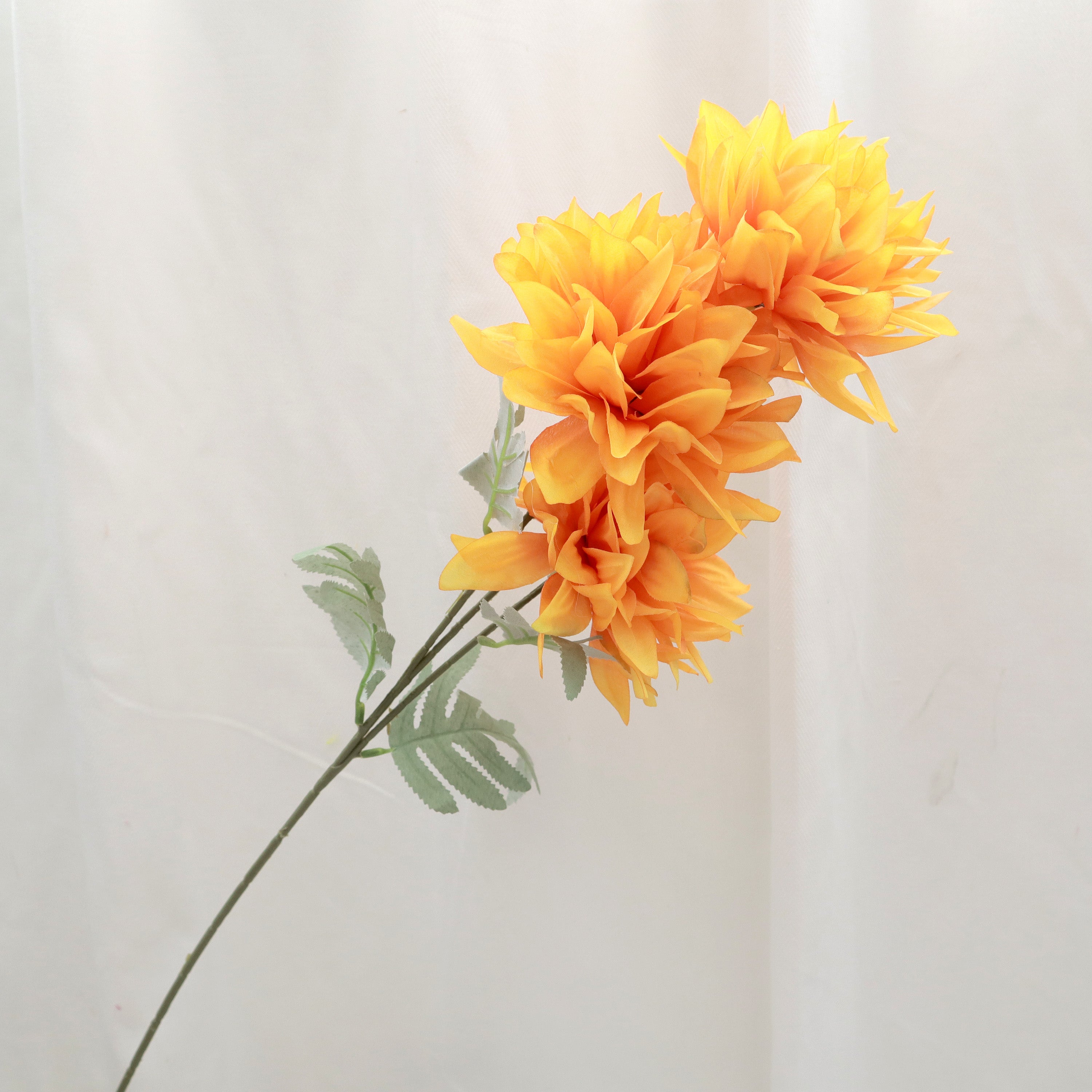 Artificial Silk Dahlia Orange (3 heads)
