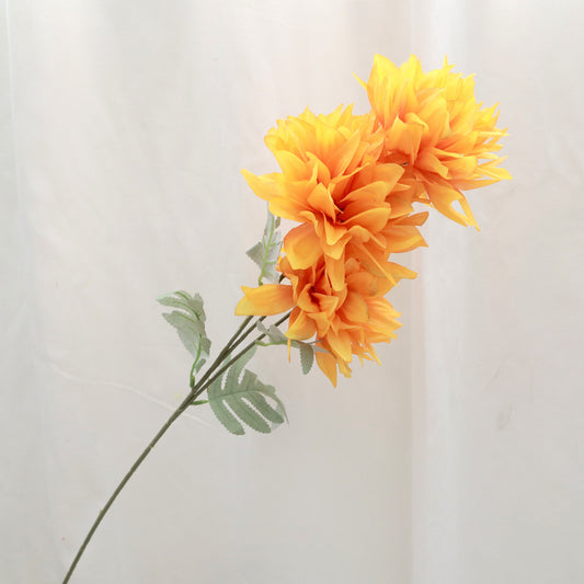 Artificial Silk Dahlia Orange (3 heads)