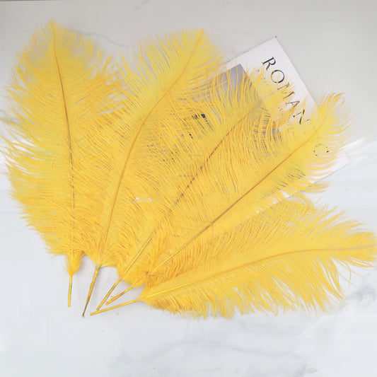 5 pcs Ostrich Feathers Yellow